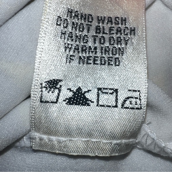 Sophie Max Cotton Blend Mesh Lace Yellow + Grey on White Skirt w/ Drawstring - Picture 6 of 7